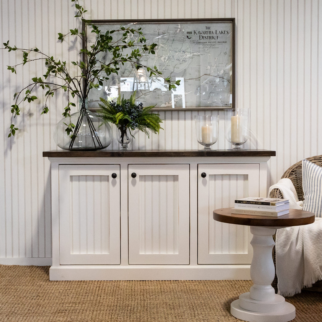 <週末価格>3ドア Low Cabinet 白　*送料込み Cabinet, 3 Door – simplycottage