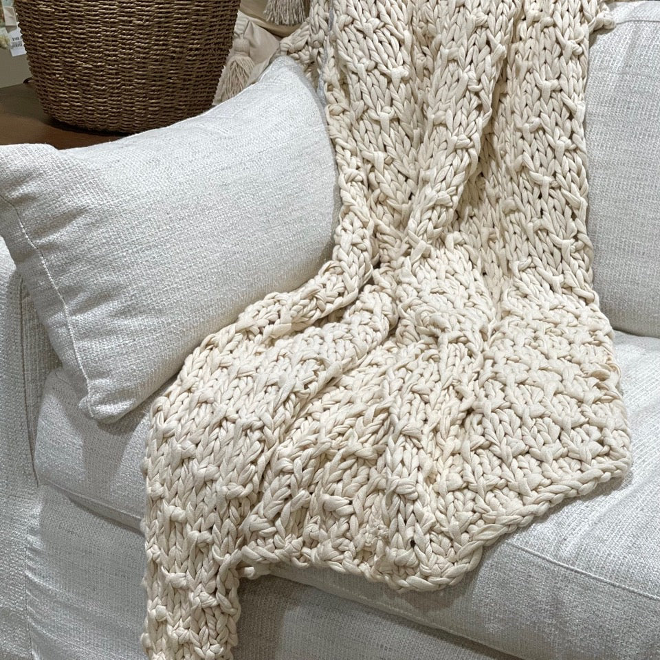 Chunky cotton throw blanket sale